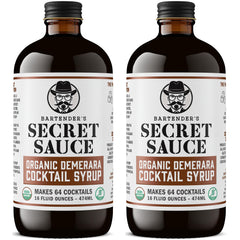 BARTENDER'S SECRET SAUCE front packaging showing two bottles and value benefit