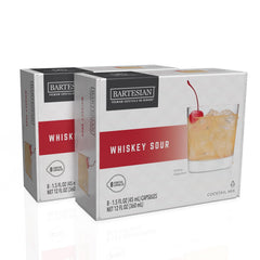 Bartesian capsule pack front view showing Whiskey Sour pods and convenience