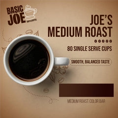 Basic Joe coffee bean texture close-up highlighting 100% Arabica smoothness