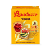 Bauducco front packaging showing Original and Whole Wheat, convenient six-pack benefit