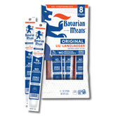 Bavarian Meats front packaging showing eight wrapped sticks and product branding, convenient storage