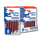 Bavarian Meats pack front showing six 3oz Lil' Landjaeger sticks and branding, convenient snack
