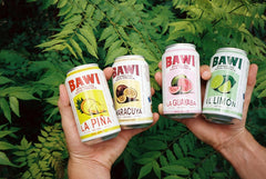 Bawi close-up can label highlighting real fruit flavor and short ingredients