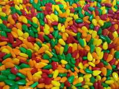 Bayside Candy assorted fruit flavors on plate highlighting variety and color