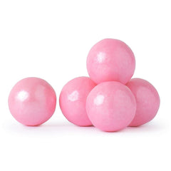 BAYSIDE CANDY close-up of shimmer pearl coating on gumballs, highlights glossy texture and appeal