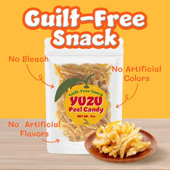 BAYU STORE open pouch close-up showing glossy candied yuzu pieces freshness