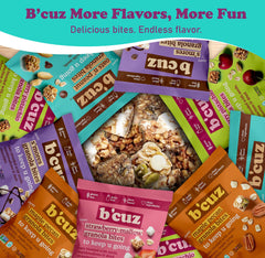 B'cuz single-serve pouch in hand demonstrating easy portability