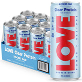 Be Love front packaging showing Rocket Pop can, clear refreshing benefit