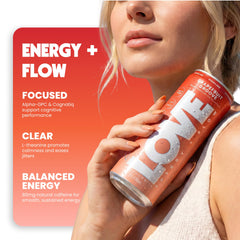 Be Love grapefruit drink poured into a glass illustrating clear, refreshing hydration