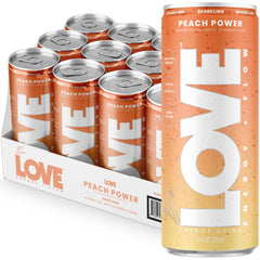 Be Love front can view showing peach label and clean energy branding benefit