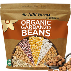 Be Still Farms front packaging showing organic label and 4.8 lb bag, pantry-friendly