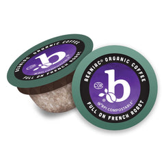 beaniac pod opened to show ground coffee texture and rich aroma benefit