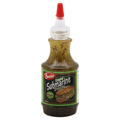 Beano's bottle front view showing label and convenient pour spout for consistent sandwich flavor