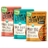 BeanVivo front packaging three-pouch pack showing labels and variety for easy selection