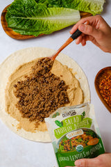 BeanVIVO served on a mixed green salad demonstrating convenience and added protein