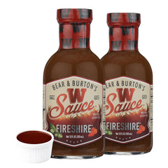 Old Florida Sauce Co. bottle front label showing Bear and Burton's Fireshire benefit bold flavor