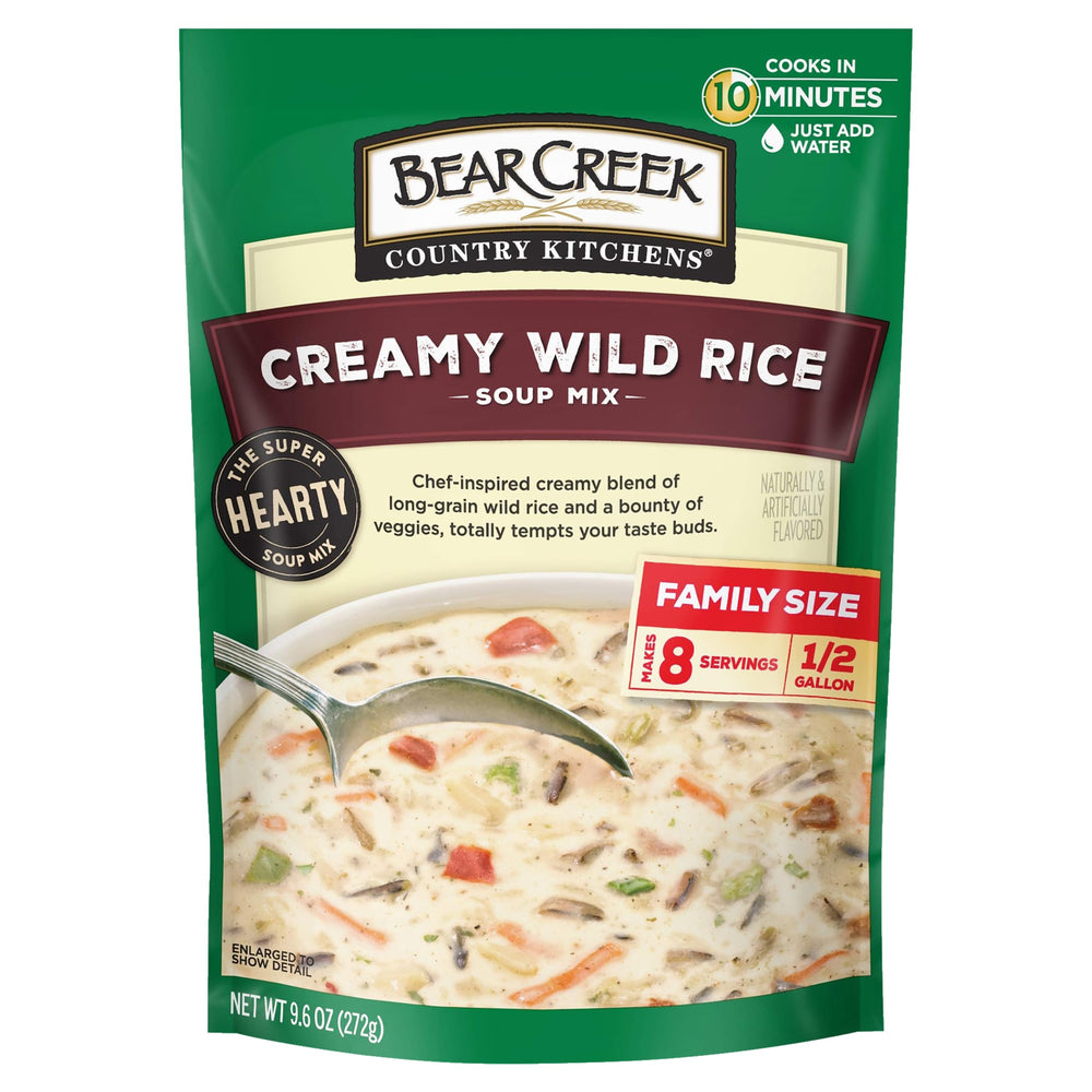 BEAR CREEK front packaging showing six 9.6 oz mixes and product branding benefit convenience