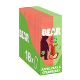 BEAR front packaging showing apple and strawberry snack pack and convenience