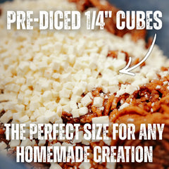 Bearded Butcher Blend cubes blended into ground meat showing even distribution benefit