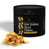 BeePoint bottle front view showing 24K edible gold flakes, premium garnish