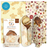 Bee's Wrap front packaging showing two bread wraps and brand benefits
