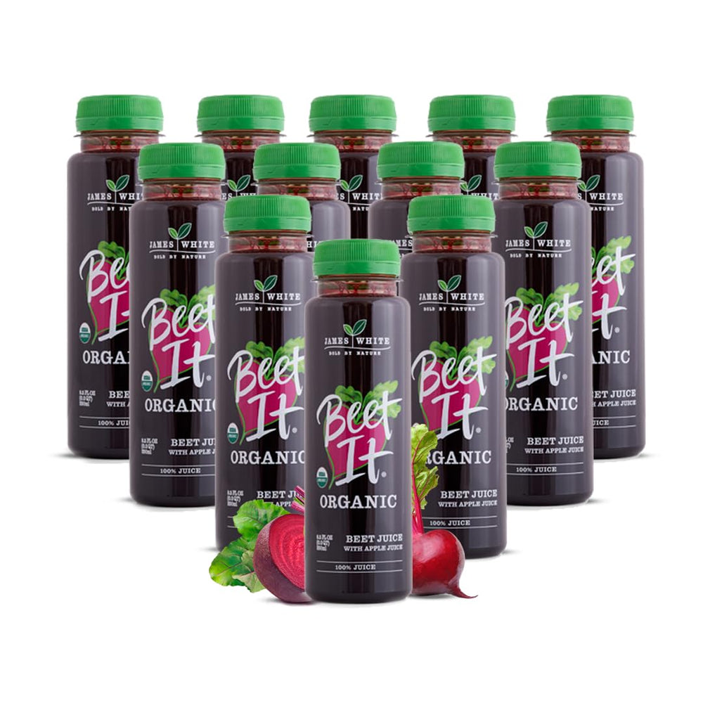 BEET IT front packaging showing label and glass bottle, clear product branding and benefit