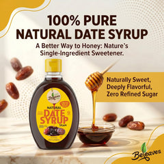 Beleaves spoon texture shot highlighting thick, glossy date syrup