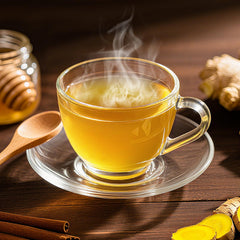 BeleePlanner steaming cup of brewed tea showing warming comfort and antioxidant support