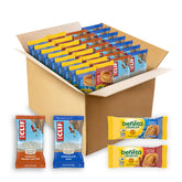 Belvita and CLIF variety pack front showing box and wrappers for quick selection
