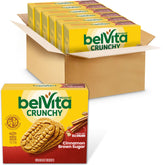 belVita front packaging showing cinnamon brown sugar biscuits and convenience benefit