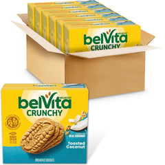 belVita front packaging showing toasted coconut bars and bulk 30-pack convenience