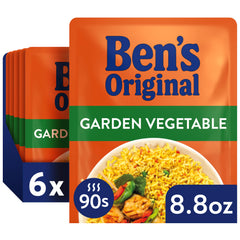 Ben's Original front packaging showing six 8.8 oz pouches and brand benefit