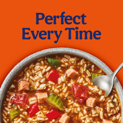 Ben's Original bowl top view with visible sausage and vegetables for appetizing appeal