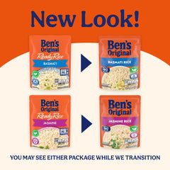 Ben's Original pouch close-up texture highlighting fluffy rice convenience