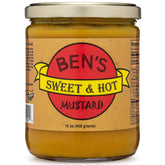 Ben's Sweet & Hot front label showing jar and brand for clear identification