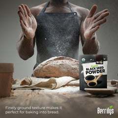 Berrilys powder stirred into a smoothie bowl showing easy blending and flavor boost