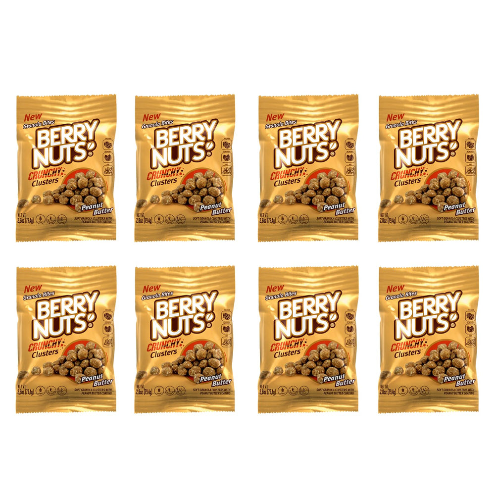 Berry Nuts front packaging shows eight snack pouches, convenient storage benefit