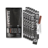 BERSKI front packaging showing salt and pepper beef sticks and clean ingredients benefit