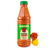 Bertie's front label on 750ml bottle showing product identity and size benefit
