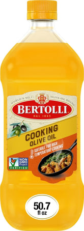 Bertolli bottle front label showing product identity and size benefit