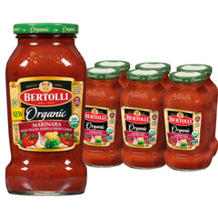 Bertolli front packaging showing jar and organic label for easy meal prep