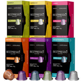 Bestpresso front packaging showing variety pack and capsule count benefit convenience