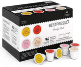Bestpresso front packaging showing 96-count variety pack and convenience