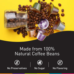 Bestpresso caramel vanilla chocolate capsules arranged to show flavor choices and convenience