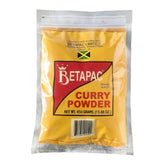 Betapac front packaging shows 450g Jamaican curry powder and clear labeling benefit