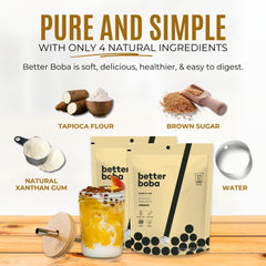 Better Boba pearls in brown sugar syrup adding shine and flavor