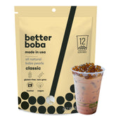 Better Boba front packaging displaying 8 oz pouch and branding benefits