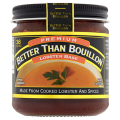Better Than Bouillon jar opened showing dense lobster paste texture for easy scooping