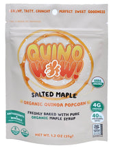 BETTER TOGETHER FOODS front packaging showing QuinoWow! salted maple and organic badge for clear product identity