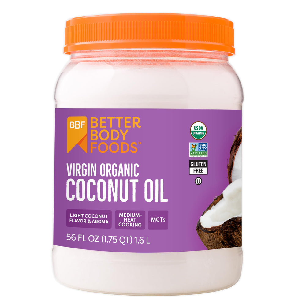BetterBody Foods front jar showing size and organic labeling for pantry convenience